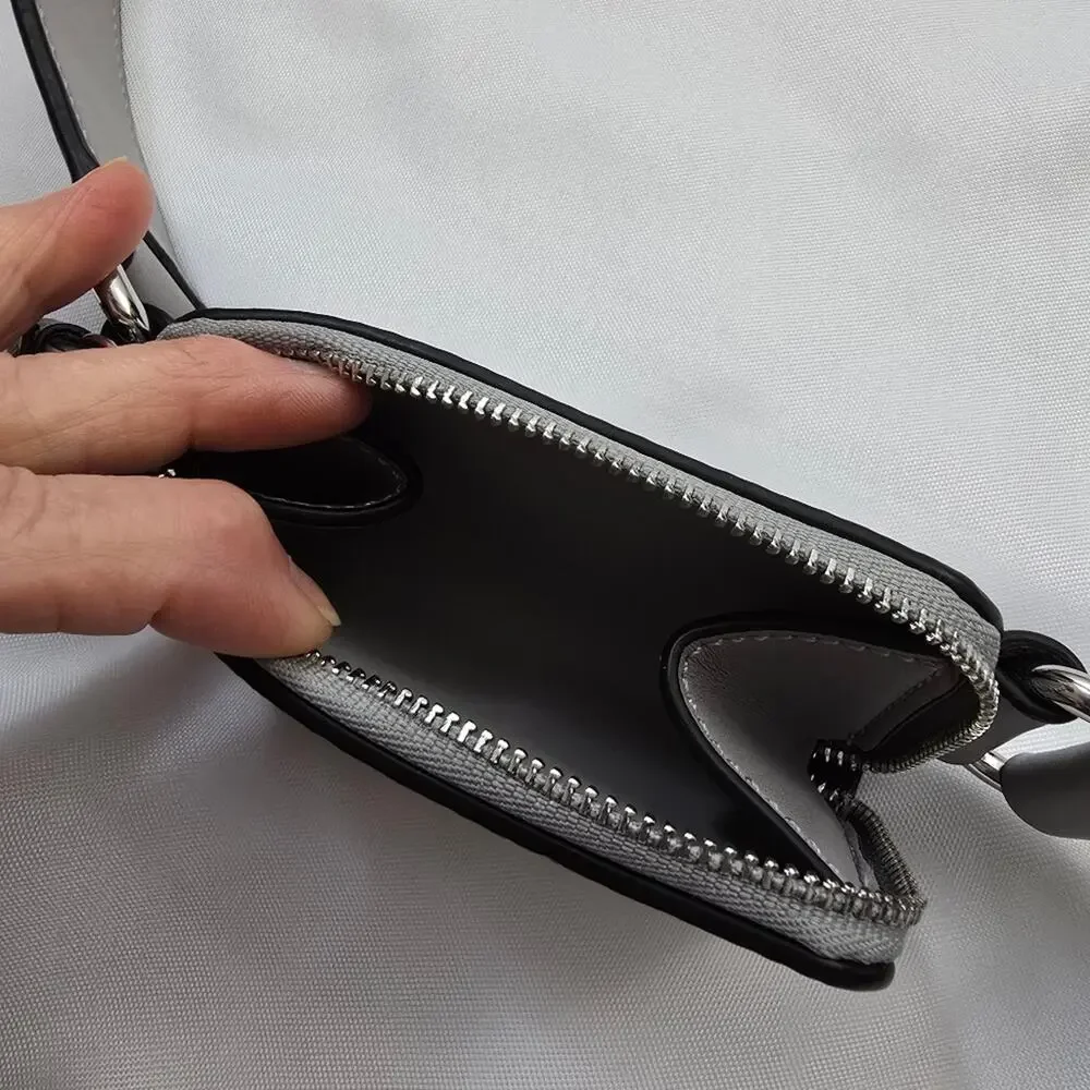 Calvin Klein Dove Gray Faux Leather Crossbody Bag Magnetic Flap Zip Pocket